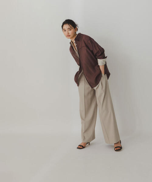 NATURAL BEAUTY BASIC(ナチュラルビューティーベーシック)の「◇ダブルタックワイドパンツ(その他パンツ・レディース・ベージュ/ダークブラウン・MEDIUM/SMALL)」の17枚目の写真