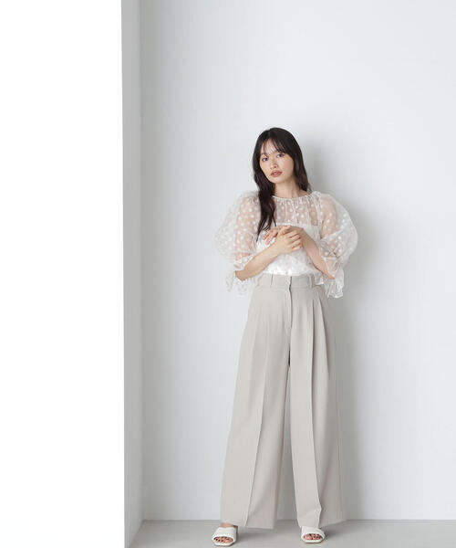 NATURAL BEAUTY BASIC(ナチュラルビューティーベーシック)の「◇ダブルタックワイドパンツ(その他パンツ・レディース・ベージュ/ダークブラウン・MEDIUM/SMALL)」の18枚目の写真