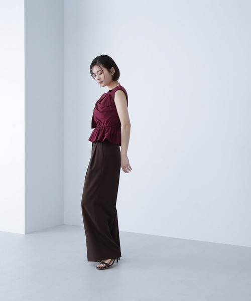 NATURAL BEAUTY BASIC(ナチュラルビューティーベーシック)の「◇ダブルタックワイドパンツ(その他パンツ・レディース・ベージュ/ダークブラウン・MEDIUM/SMALL)」の13枚目の写真