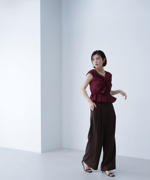 NATURAL BEAUTY BASIC(ナチュラルビューティーベーシック)の「◇ダブルタックワイドパンツ(その他パンツ・レディース・ベージュ/ダークブラウン・MEDIUM/SMALL)」の11枚目の写真