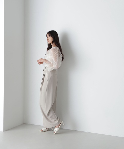 NATURAL BEAUTY BASIC(ナチュラルビューティーベーシック)の「◇ダブルタックワイドパンツ(その他パンツ・レディース・ベージュ/ダークブラウン・MEDIUM/SMALL)」の7枚目の写真