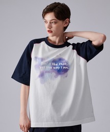 ONCILY | GRADATION LOGO RAGLAN SLEEVE T-SHIRT /  グラデーションロゴラグランTシャツ(Tシャツ/カットソー)