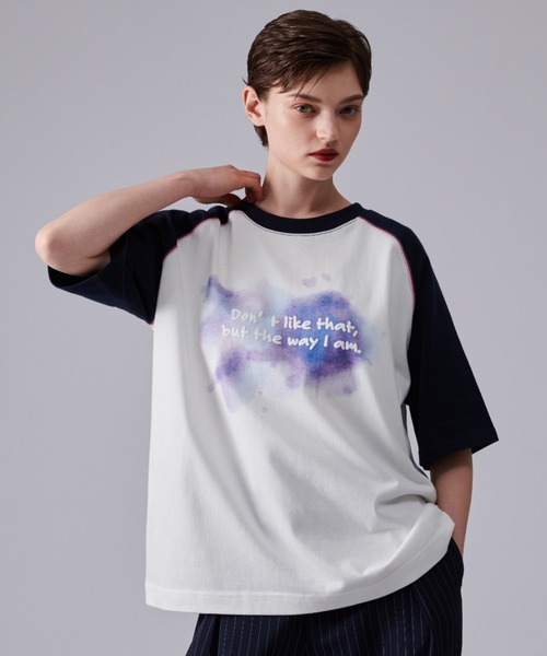 すりぃ グラデーション Tシャツ グラデーションケンアンドメリーTシャツブルーピンクプリント