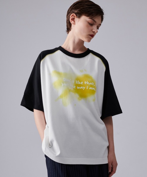 すりぃ グラデーション Tシャツ セール】GRADATION LOGO RAGLAN SLEEVE T-SHIRT