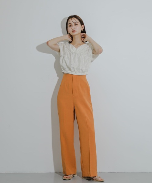 SENSE OF PLACE by URBAN RESEARCH（センスオブプレイスバイアーバンリサーチ）の「クロップドギャザーブラウス（シャツ/ブラウス・レディース・ベージュ/ライトブルー/オフホワイト・ONE）」の20枚目の写真