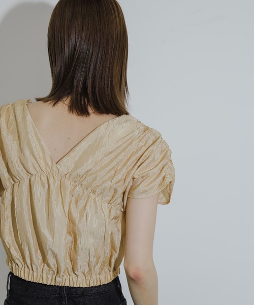 SENSE OF PLACE by URBAN RESEARCH（センスオブプレイスバイアーバンリサーチ）の「クロップドギャザーブラウス（シャツ/ブラウス・レディース・ベージュ/ライトブルー/オフホワイト・ONE）」の21枚目の写真