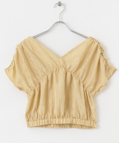 SENSE OF PLACE by URBAN RESEARCH（センスオブプレイスバイアーバンリサーチ）の「クロップドギャザーブラウス（シャツ/ブラウス・レディース・ベージュ/ライトブルー/オフホワイト・ONE）」の9枚目の写真