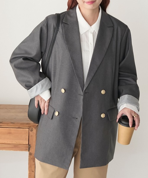 セール】金ボタン ダブルブレスト ブレザー/テーラード