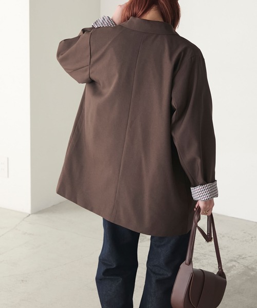 BONLECILL(ボンルシール)の「金ボタン ダブルブレスト ブレザー/テーラードジャケット(テーラードジャケット・レディース・チャコールグレー/ネイビー/ベージュ/グレー系/ネイビー系/ブラウン/モカ・FREE/M/L)」の13枚目の写真