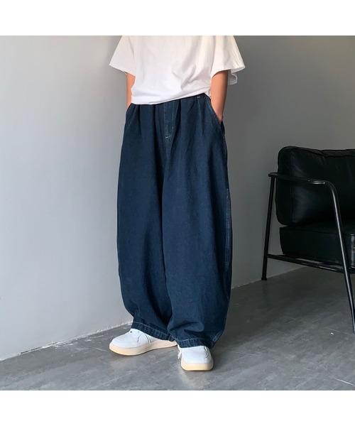 Bling Leads(ブリングリーズ)の「/Bling leads/ワイドバルーンデニムパンツ(デニムパンツ・メンズ・ブルー/サックスブルー・SMALL/LARGE/X-LARGE/MEDIUM)」の2枚目の写真