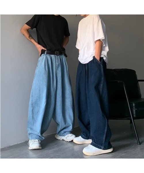 Bling Leads(ブリングリーズ)の「/Bling leads/ワイドバルーンデニムパンツ(デニムパンツ・メンズ・ブルー/サックスブルー・SMALL/LARGE/X-LARGE/MEDIUM)」の4枚目の写真
