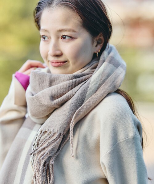 セール】チェック柄 大判ストール（マフラー）｜BEAMS HEART（ビームス