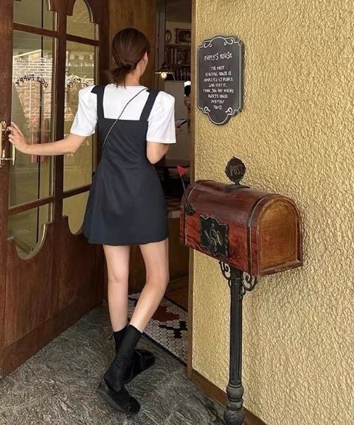 almo（アルモ）の「ジップカーゴワンピース(BQ)（ワンピース・レディース・ブラック/ホワイト・FREE）」の9枚目の写真
