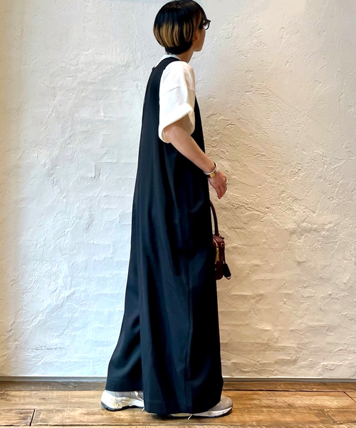 試着のみ✨ラックス　2024 TWツイルVネックサロペット　ブラック JOURNAL STANDARD LUXE（ジャーナルスタンダード ラックス）の「TW