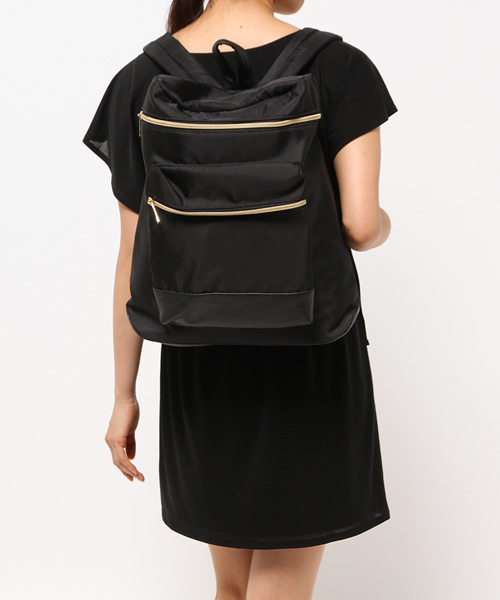 one after another NICE CLAUP（ワンアフターアナザーナイスクラップ）の「★【mer11月号掲載 ナイスクラップ】ナイロンリュック（バックパック/リュック・レディース・アイボリー/ブラック/カーキ・FREE）」の13枚目の写真