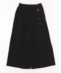 【新品】サイドボタン二枚重ねワイドパンツ　男女兼用　ブラック　C346 新品】サイドボタン二枚重ねワイドパンツ 男女兼用 ブルー系