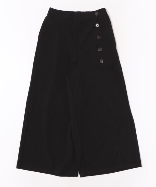 BELLUNA PLUS(ベルーナ)の「ジョーゼット素材サイドボタンワイドパンツ(その他パンツ・レディース・ネイビー/ベージュ/ブラック/オリーブ・MEDIUM/LARGE/SMALL/X-LARGE)」の2枚目の写真