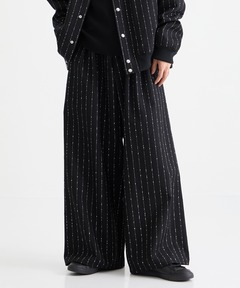 Lame stripe wide straight pants / ラメストライプワイドストレート