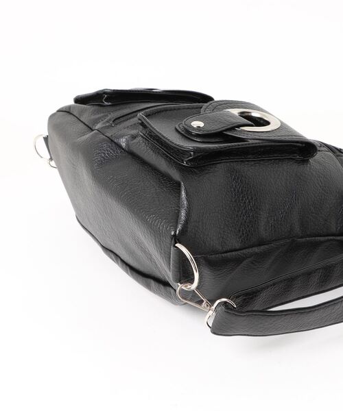 BARELY BLUE（ベアリーブルー）の「【 BARELY BLUE / ベアリーブルー 】 韓国風 3WAY ビッグ トートバッグ（トートバッグ・レディース・ブラック/ホワイト・FREE）」の5枚目の写真