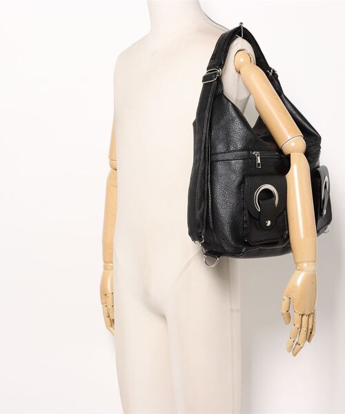 BARELY BLUE（ベアリーブルー）の「【 BARELY BLUE / ベアリーブルー 】 韓国風 3WAY ビッグ トートバッグ（トートバッグ・レディース・ブラック/ホワイト・FREE）」の7枚目の写真