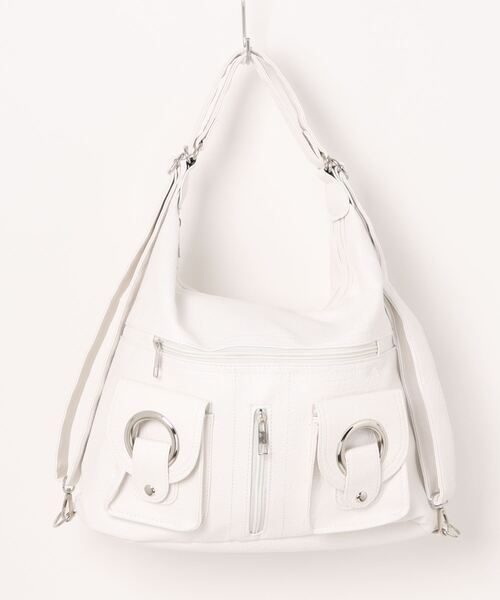 BARELY BLUE（ベアリーブルー）の「【 BARELY BLUE / ベアリーブルー 】 韓国風 3WAY ビッグ トートバッグ（トートバッグ・レディース・ブラック/ホワイト・FREE）」の13枚目の写真