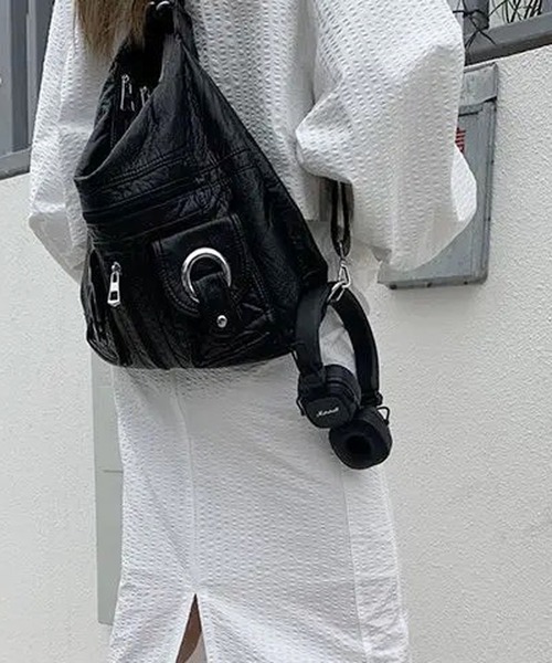 BARELY BLUE（ベアリーブルー）の「【 BARELY BLUE / ベアリーブルー 】 韓国風 3WAY ビッグ トートバッグ（トートバッグ・レディース・ブラック/ホワイト・FREE）」の12枚目の写真