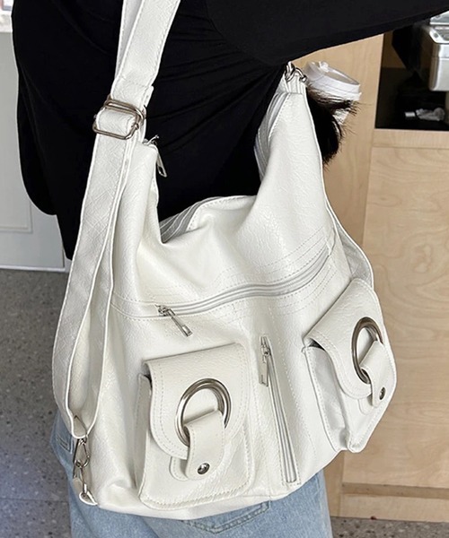 BARELY BLUE（ベアリーブルー）の「【 BARELY BLUE / ベアリーブルー 】 韓国風 3WAY ビッグ トートバッグ（トートバッグ・レディース・ブラック/ホワイト・FREE）」の9枚目の写真