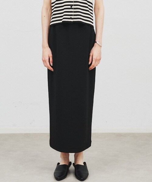 cloenc（クロエンス）の「◆【セットアップ／手洗い可】カットジョーゼットタイトスカート（スカート・レディース・ブラック/ナチュラル/ブルー系その他/ブラウン系・01/02/03）」の2枚目の写真