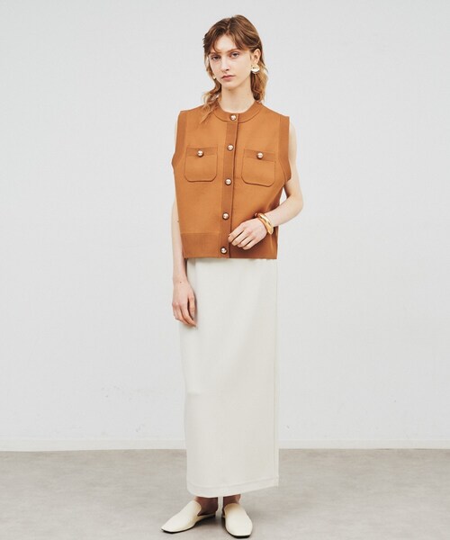 cloenc（クロエンス）の「◆【セットアップ／手洗い可】カットジョーゼットタイトスカート（スカート・レディース・ブラック/ナチュラル/ブルー系その他/ブラウン系・01/02/03）」の12枚目の写真