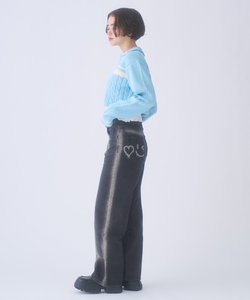 INTER FACTORY(インターファクトリー)の「おさき / ジップアップニットカーディガン made in INTER FACTORY(カーディガン/ボレロ・レディース・ブルー/オフホワイト・FREE)」の14枚目の写真