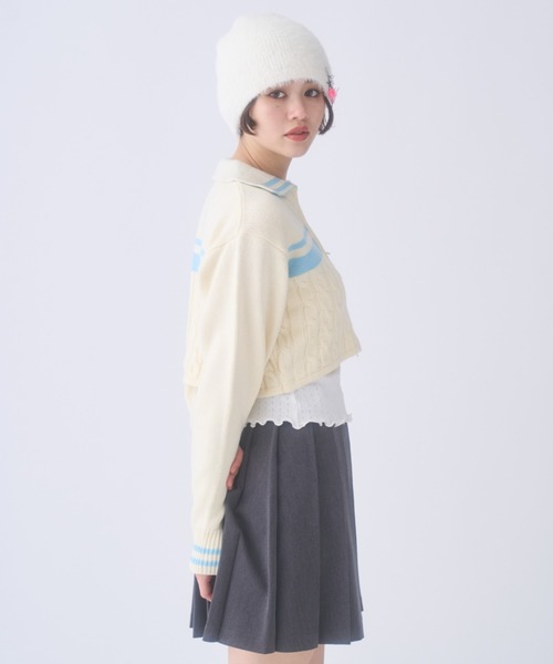 カーディガン おさき / ジップアップニットカーディガン　made in INTER FACTORY レディース おさき / ジップアップニットカーディガン made in INTER