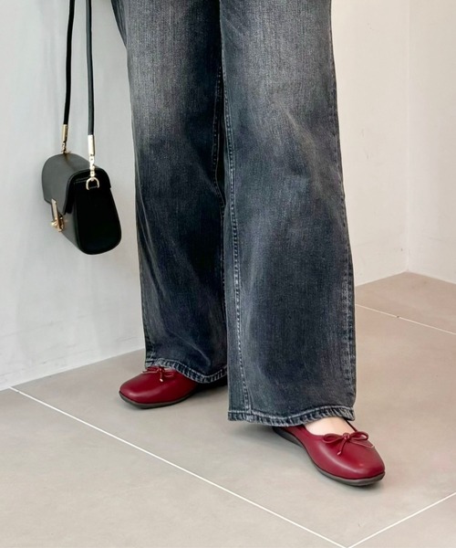 ORiental TRaffic（オリエンタルトラフィック）の「軽量 スクエアトゥバレエシューズ R-4009（バレエシューズ・レディース・レッド/グレー/ブラック/ブラック×ホワイト/ゴールド/ブルー・38/37/36/35/34/33/43/42/41/40/39）」の7枚目の写真