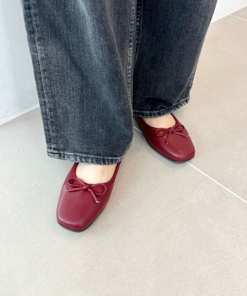 ORiental TRaffic（オリエンタルトラフィック）の「軽量 スクエアトゥバレエシューズ R-4009（バレエシューズ・レディース・レッド/グレー/ブラック/ブラック×ホワイト/ゴールド/ブルー・38/37/36/35/34/33/43/42/41/40/39）」の8枚目の写真