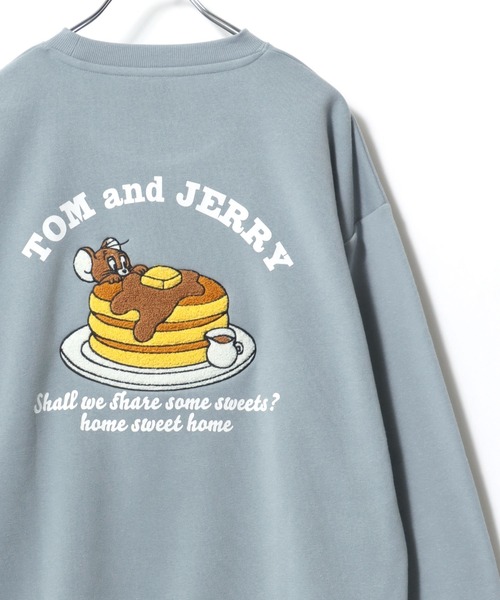 Tom＆Jerry（トムアンドジェリー）の「Tom and Jerry/トムとジェリー ワンポイント バックサガラ刺繍 プリント 裏起毛 オーバーサイズ スウェット レディース メンズ トレーナー（スウェット・レディース・ブルー系その他/グレー系その他/アッシュグレー/ブルー系その他2/スミクロ/ピンク系その他/ブラック系その他3/グレー系その他2/アイボリー/ホワイト系その他/ネイビー/グレイッシュブルー/グレー系その他3/グレー系その他4/ホワイト/ブラック系その他/ホワイト系その他2/ブラック系その他2/ブルー系その他3/ブラック系その他5/ホワイト系その他4/グレー系その他5/ブラック系その他4/ホワイト系その他3/ブラウン/ブラック系その他6・LL/M/L）」の22枚目の写真