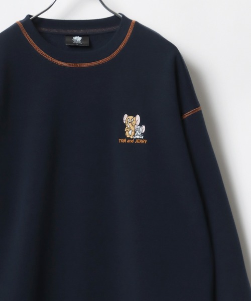 Tom＆Jerry（トムアンドジェリー）の「Tom and Jerry/トムとジェリー ワンポイント バックサガラ刺繍 プリント 裏起毛 オーバーサイズ スウェット レディース メンズ トレーナー（スウェット・レディース・ブルー系その他/グレー系その他/アッシュグレー/ブルー系その他2/スミクロ/ピンク系その他/ブラック系その他3/グレー系その他2/アイボリー/ホワイト系その他/ネイビー/グレイッシュブルー/グレー系その他3/グレー系その他4/ホワイト/ブラック系その他/ホワイト系その他2/ブラック系その他2/ブルー系その他3/ブラック系その他5/ホワイト系その他4/グレー系その他5/ブラック系その他4/ホワイト系その他3/ブラウン/ブラック系その他6・LL/M/L）」の21枚目の写真