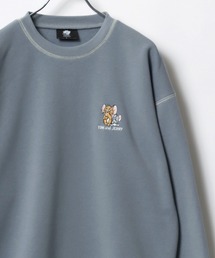 Tom and Jerry/トムとジェリー ワンポイント バックサガラ刺繍 プリント 裏起毛 オーバーサイズ スウェット レディース メンズ トレーナー