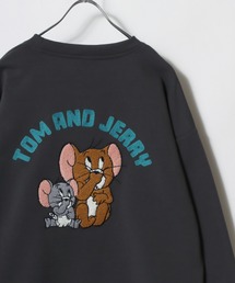 TOM&JERRY（トムアンドジェリー）の「2025AW Tom and Jerry/トムとジェリー ワンポイント バックサガラ刺繍 プリント 裏起毛 オーバーサイズ スウェット レディース メンズ トレーナー（スウェット）」