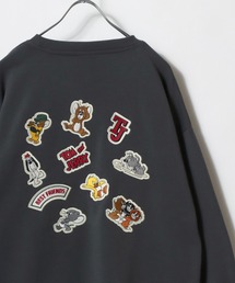 Tom and Jerry/トムとジェリー ワンポイント バックサガラ刺繍 プリント 裏起毛 オーバーサイズ スウェット レディース メンズ トレーナー