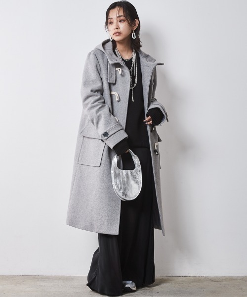 シックスタイル CHIC STYLE ミドル丈 ピーコート グレー 大きいサイズ ミドル丈ピーコート シックスタイル 通販【ニッセン】