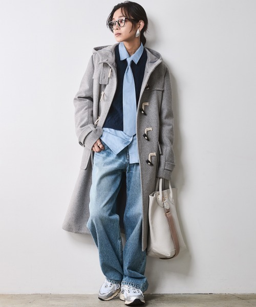 CHIC STYLE（シックスタイル）の「ダッフルコート ＜大きいサイズ有＞シックスタイル　（ダッフルコート・レディース・グレー/ブラック・M/L/LL/3L/4L/5L）」の3枚目の写真