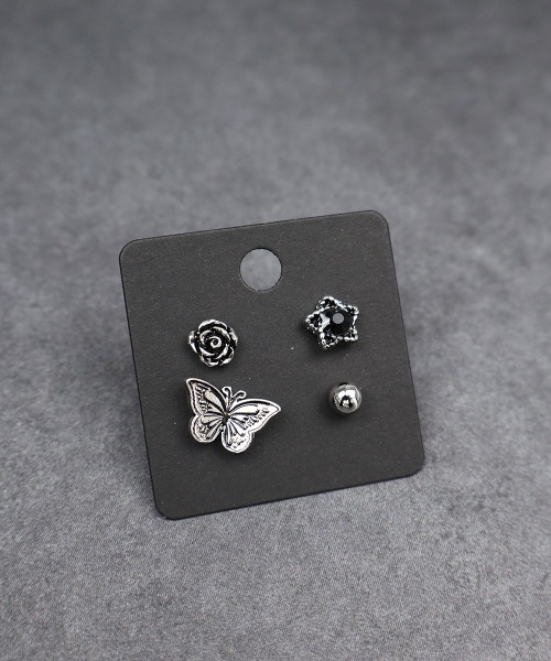 4INT.(フォイント)の「メンズライク モチーフ ピアス 4セット / チタンポスト(金属アレルギー対応)(ピアス(両耳用)・メンズ・A/B/D/C・FREE)」の3枚目の写真