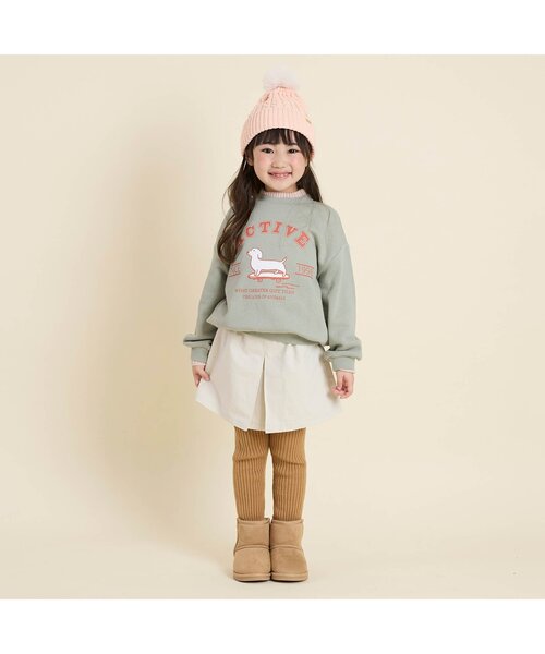 Seraph（セラフ）の「リブニットレギンス_マシンウォッシャブル（レギンス/スパッツ・キッズ・オフホワイト/キャメル/ピンク/ベージュ/ラベンダー・70/80/90/100/110/120/130/140）」の16枚目の写真