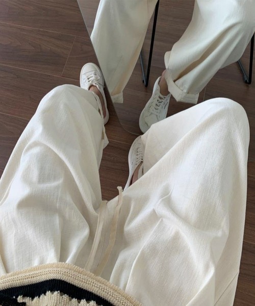 Miniministore（ミニミニストア）の「ワイドパンツ レディースキャロットパンツ（スラックス・レディース・ダークベージュ/オフホワイト/ブラック・L/M）」の7枚目の写真