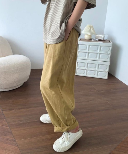 Miniministore（ミニミニストア）の「ワイドパンツ レディースキャロットパンツ（スラックス・レディース・ダークベージュ/オフホワイト/ブラック・L/M）」の13枚目の写真