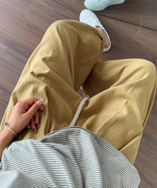 Miniministore（ミニミニストア）の「ワイドパンツ レディースキャロットパンツ（スラックス・レディース・ダークベージュ/オフホワイト/ブラック・L/M）」の15枚目の写真