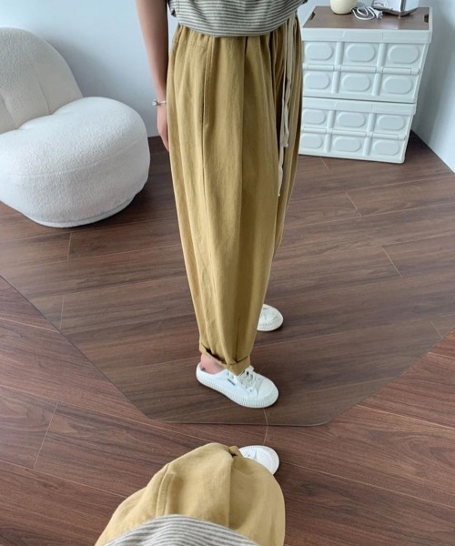 Miniministore（ミニミニストア）の「ワイドパンツ レディースキャロットパンツ（スラックス・レディース・ダークベージュ/オフホワイト/ブラック・L/M）」の16枚目の写真