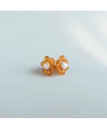 【SunnyBOX】ビーズフラワーの一粒ピアス(MA)