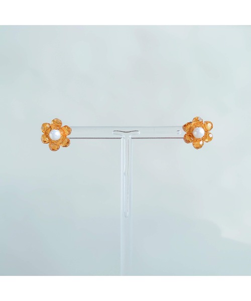 tone(トーン)の「【SunnyBOX】ビーズフラワーの一粒ピアス(MA)(ピアス(両耳用)・レディース・クリア/ブラック/ブラック×ゴールド/ホワイト/オレンジ/レッド・FREE)」の17枚目の写真