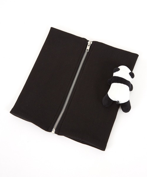 ankoROCK（アンコロック）の「TEDDY ankoROCK リブボリュームネックウォーマー / メンズ レディース ユニセックス 付け襟 ワンポイント（ネックウォーマー/スヌード・メンズ・ブラック・ONESIZE）」の6枚目の写真