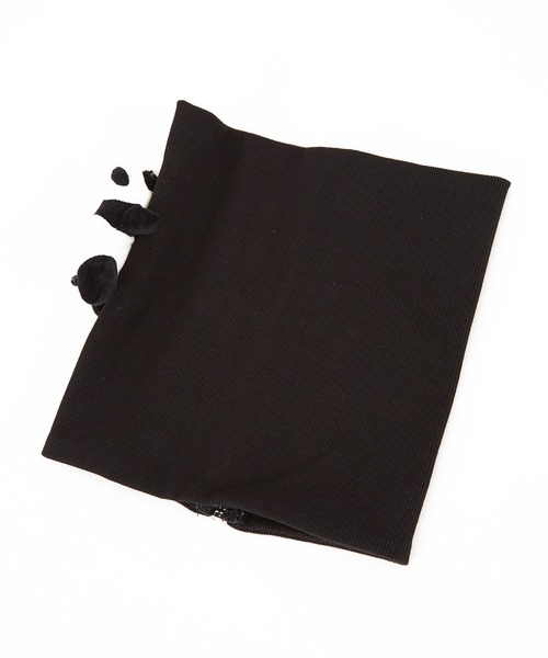 ankoROCK（アンコロック）の「TEDDY ankoROCK リブボリュームネックウォーマー / メンズ レディース ユニセックス 付け襟 ワンポイント（ネックウォーマー/スヌード・メンズ・ブラック・ONESIZE）」の7枚目の写真